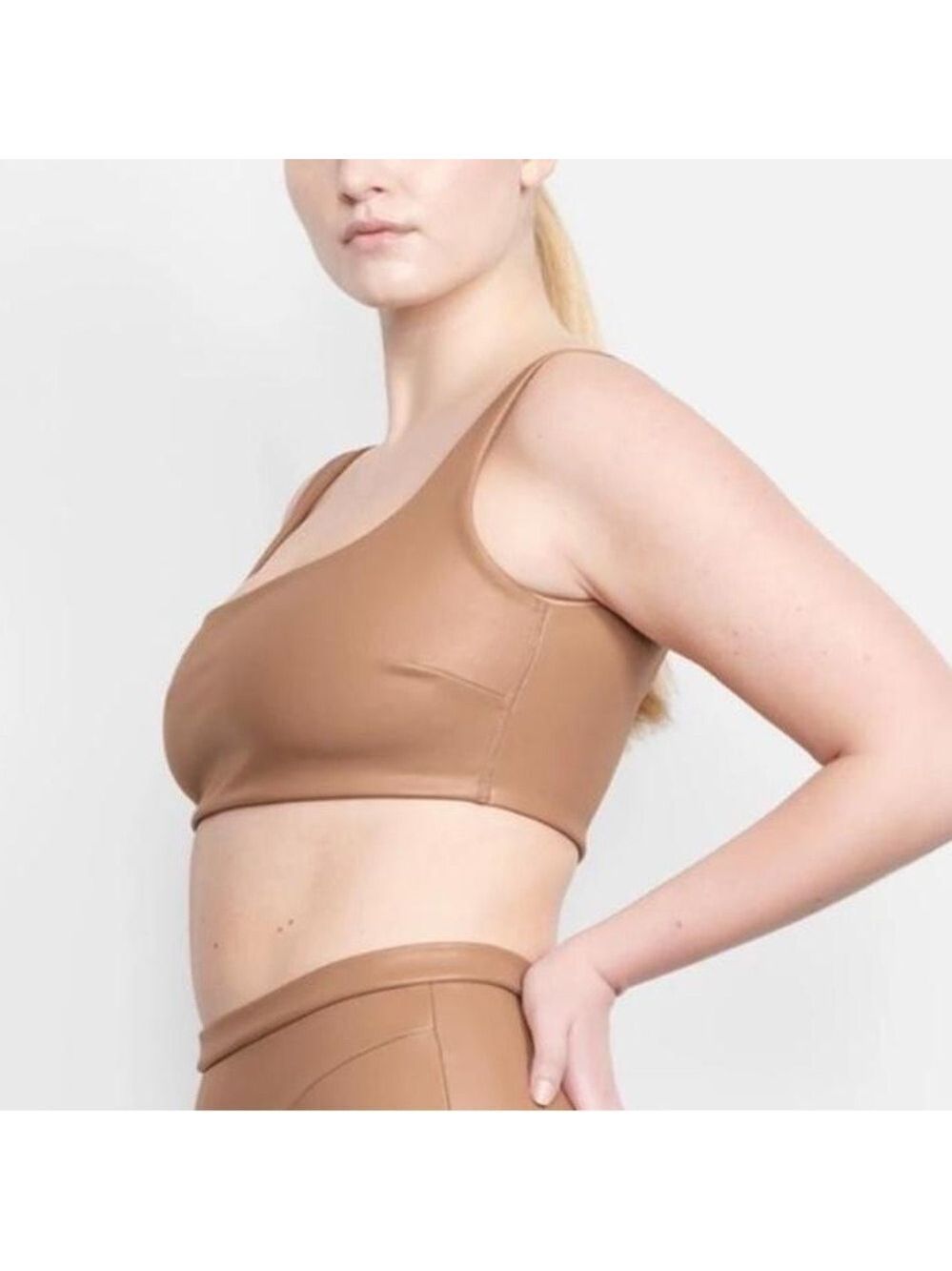 Skims Faux Leather Bralette / top - 2x - NWT